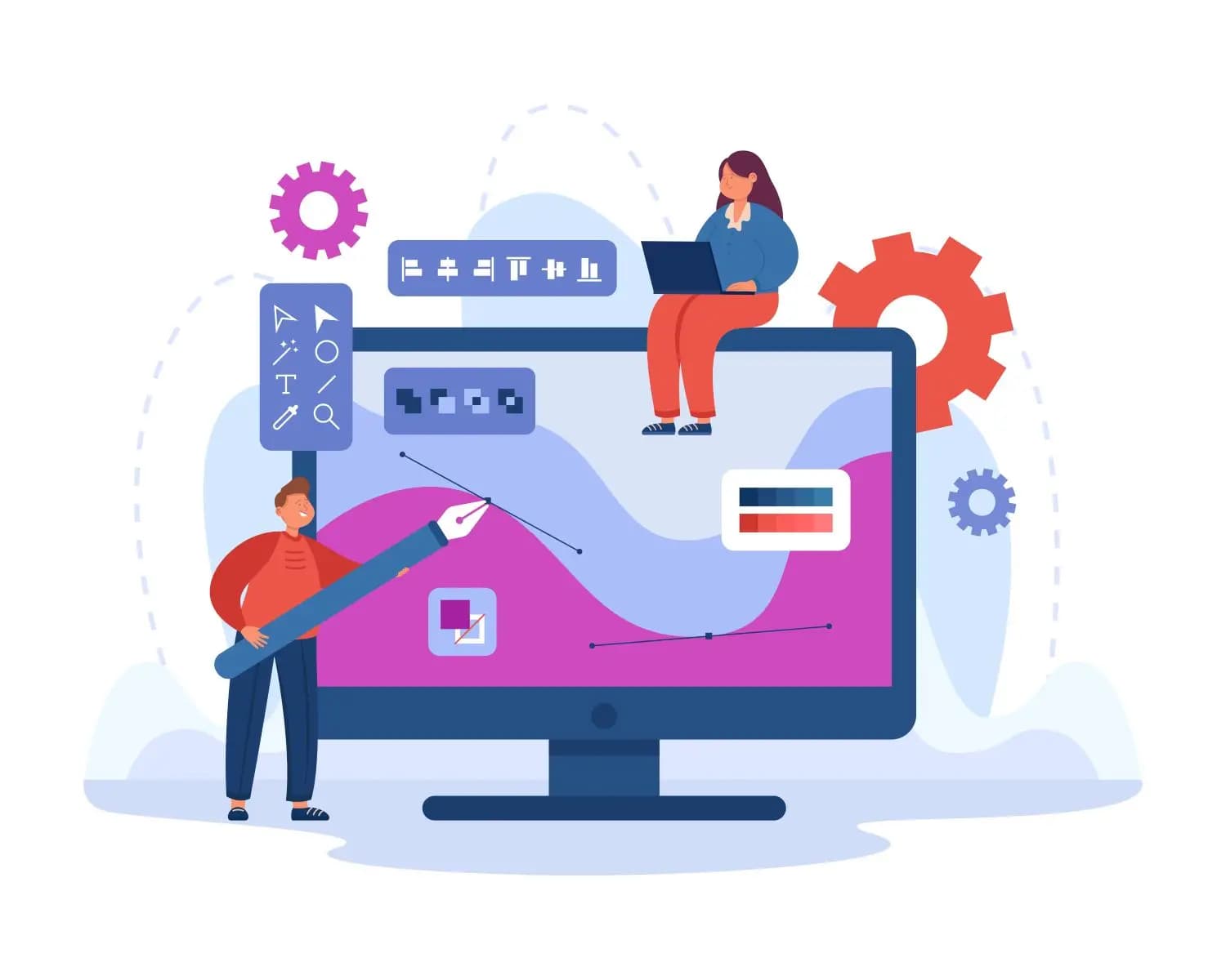 Sammlung schön gestalteter Marketingmaterialien